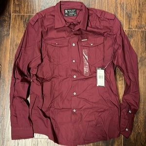 Marc Ecko Cut & Sew Long Sleeve 
Cotton 
Large
Burgundy
Button Down